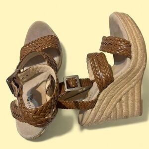 Michael Kors wedge brown braided wedges size 8
